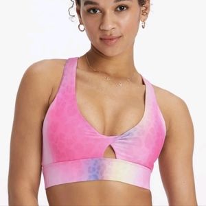 Fabletics Oasis Twist sports bra Ombre Leopard size S